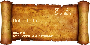 Butz Lili névjegykártya